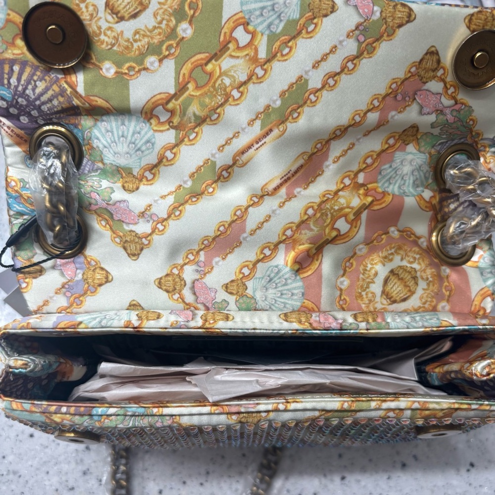 Kurt Geiger NWT The Brixton Seascape Iridescent Studded Bag W/Dustbag. - Picture 12 of 16